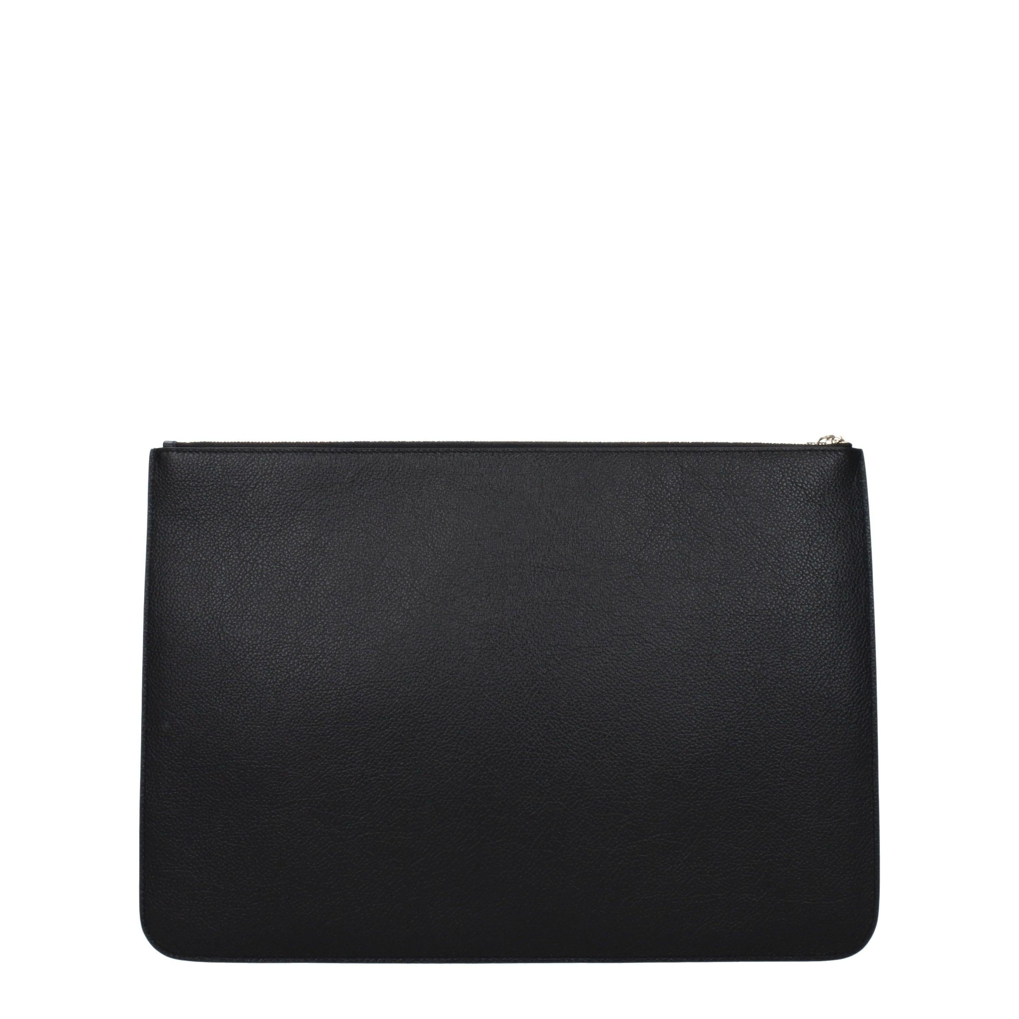 Balenciaga Large Leather Clutch Bag – Black