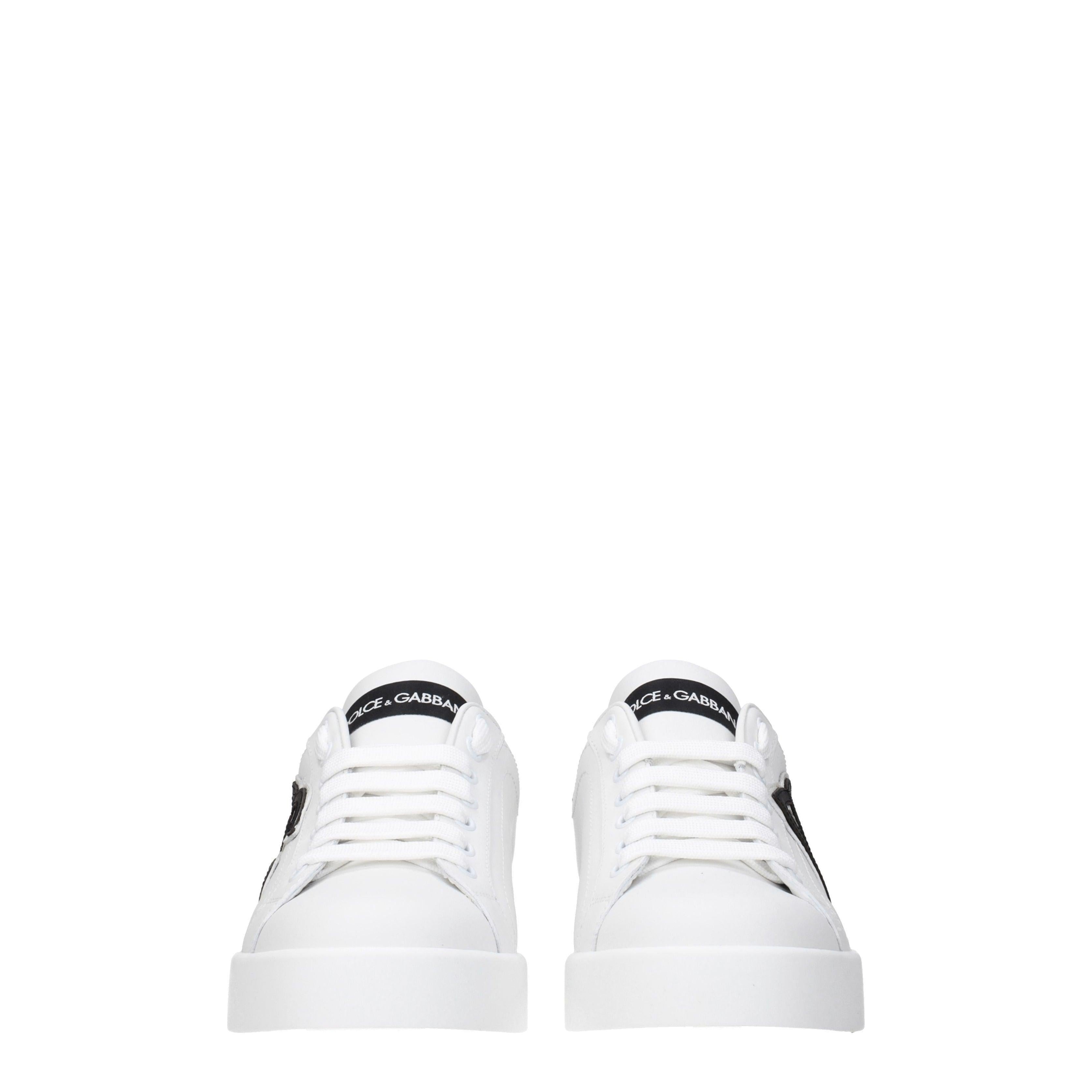 Dolce & Gabbana Women’s Logo Patch Sneakers – White & Black