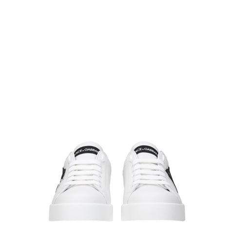 Dolce & Gabbana Women’s Logo Patch Sneakers – White & Black