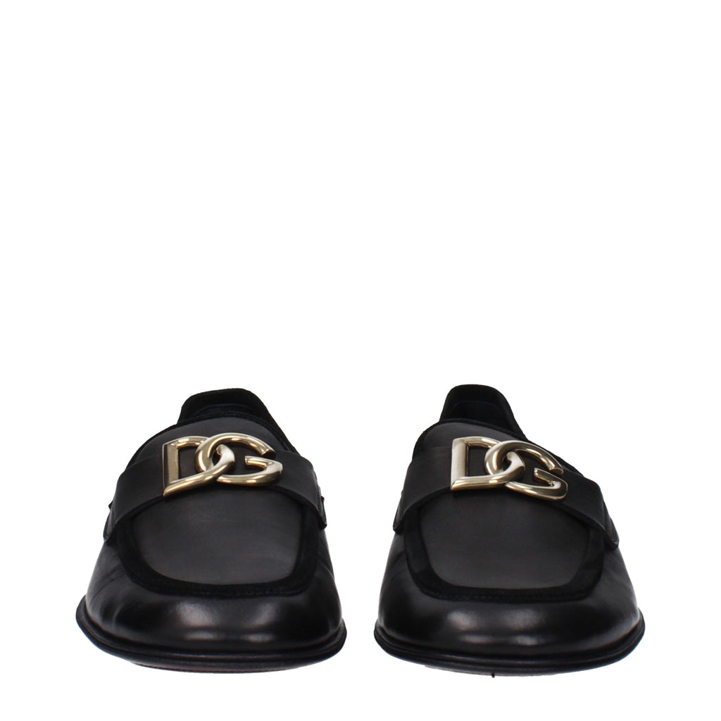 Dolce & Gabbana Men’s Leather Loafer with DG Buckle
