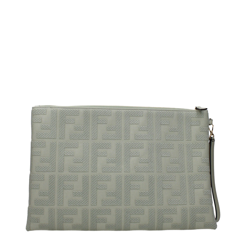 Fendi Verde FF Embossed Clutch Bag