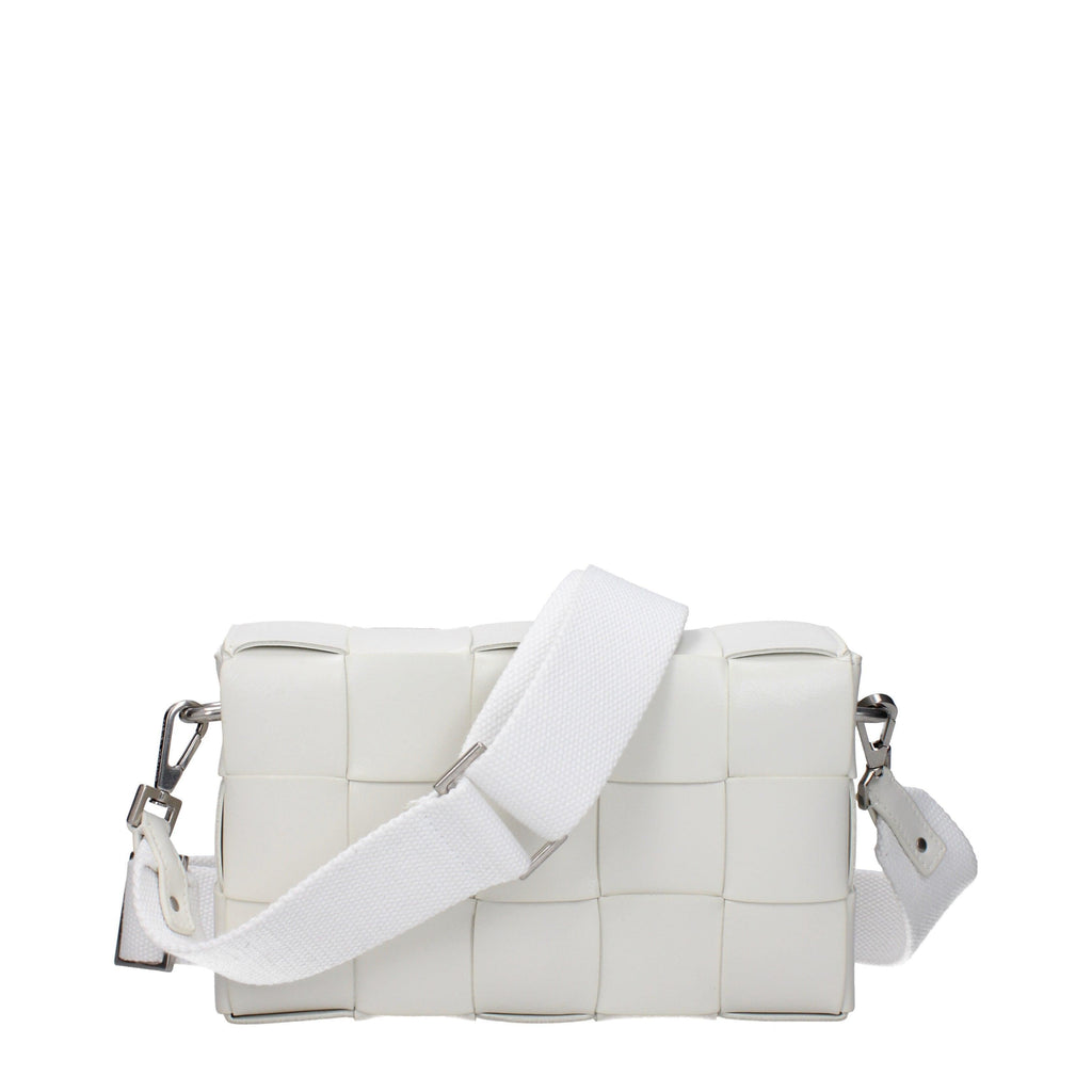 Bottega Veneta Women’s Maxi Intrecciato White Leather Bag with AirPods Pouch
