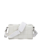 Bottega Veneta Women’s Maxi Intrecciato White Leather Bag with AirPods Pouch