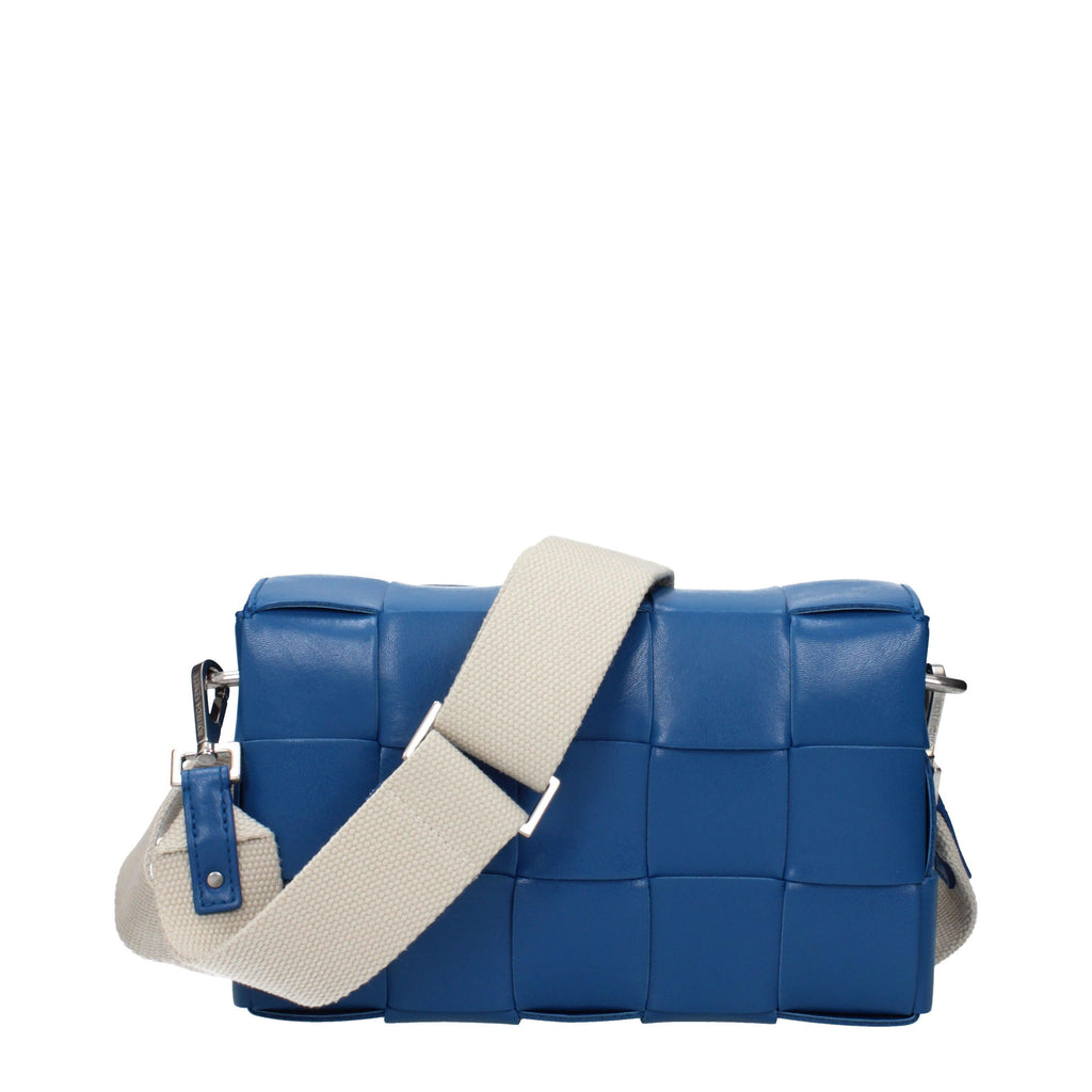 Bottega Veneta Women’s Maxi Intrecciato Blue Leather Bag with AirPods Pouch