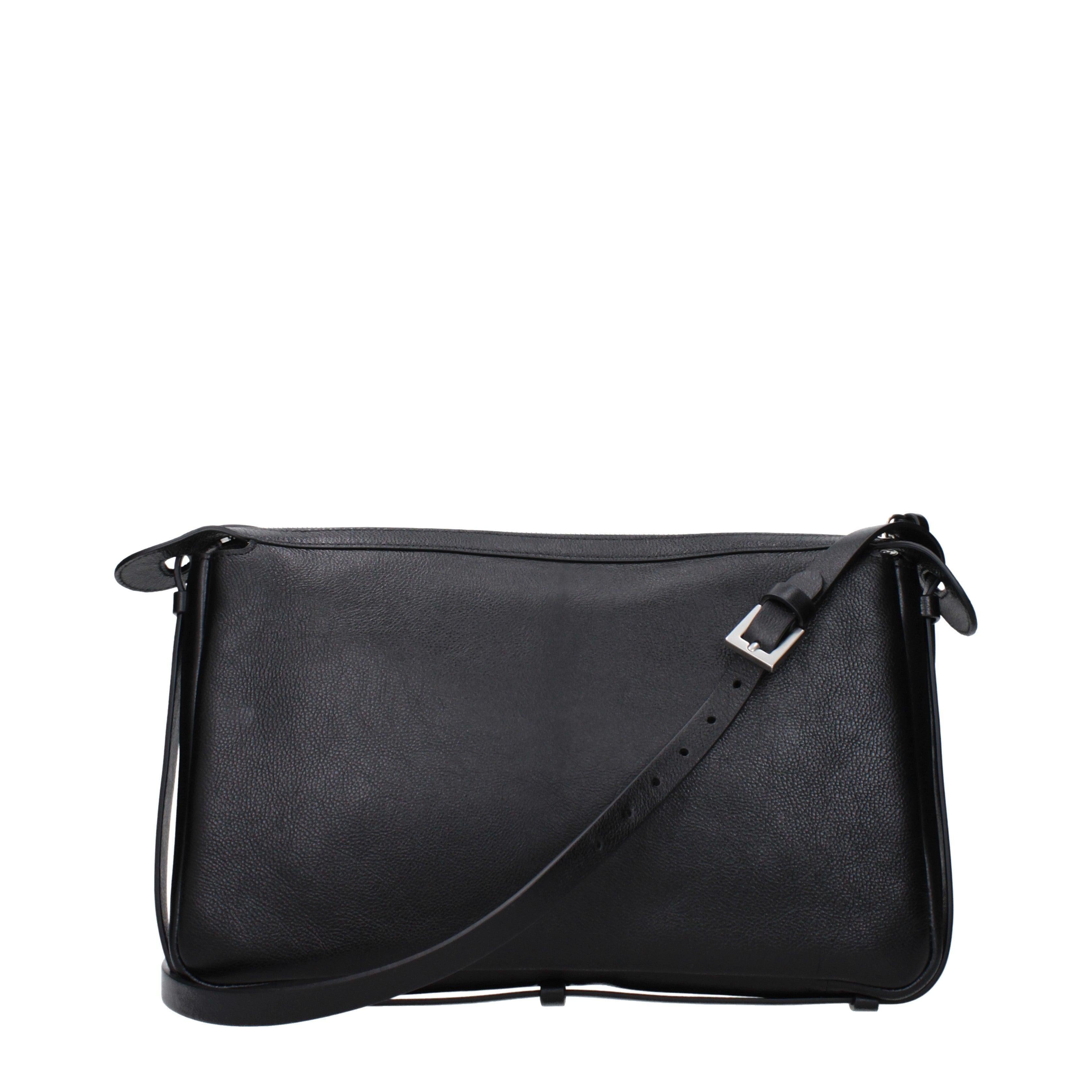 Fendi Black Leather Crossbody Bag for Men