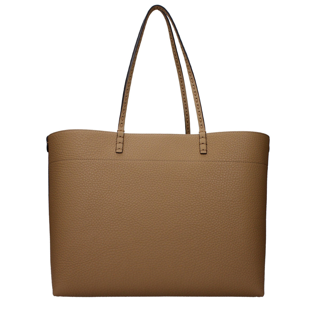 Fendi Medium Roll Brown Selleria shopper with 218 hand-sewn topstitches