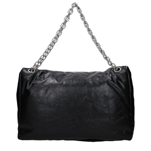 Balenciaga Large Monaco Tote Bag in Black Calf Leather with Chain Strap