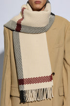 Burberry Beige Wool Scarf – Classic Check
