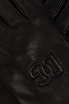 Dolce & Gabbana Men’s Black Lamb Leather Gloves with Embossed Logo