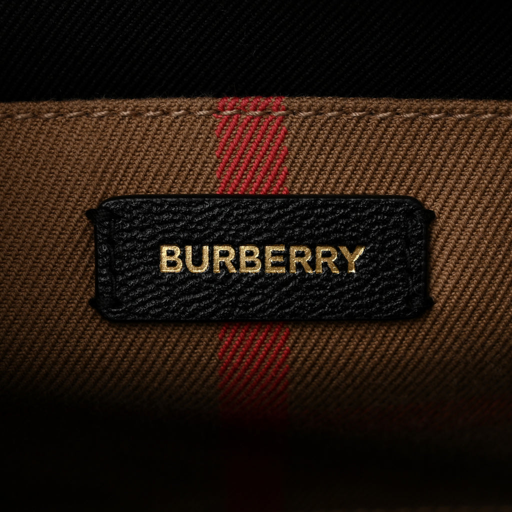 Burberry Banwell Top Handle Bag – Blue & Beige Leather