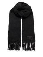 AMI Paris Black Alpaca Wool Scarf