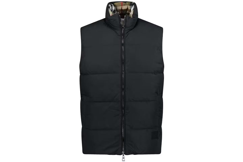 Burberry Reversible Puffer Gilet – House Check / Black
