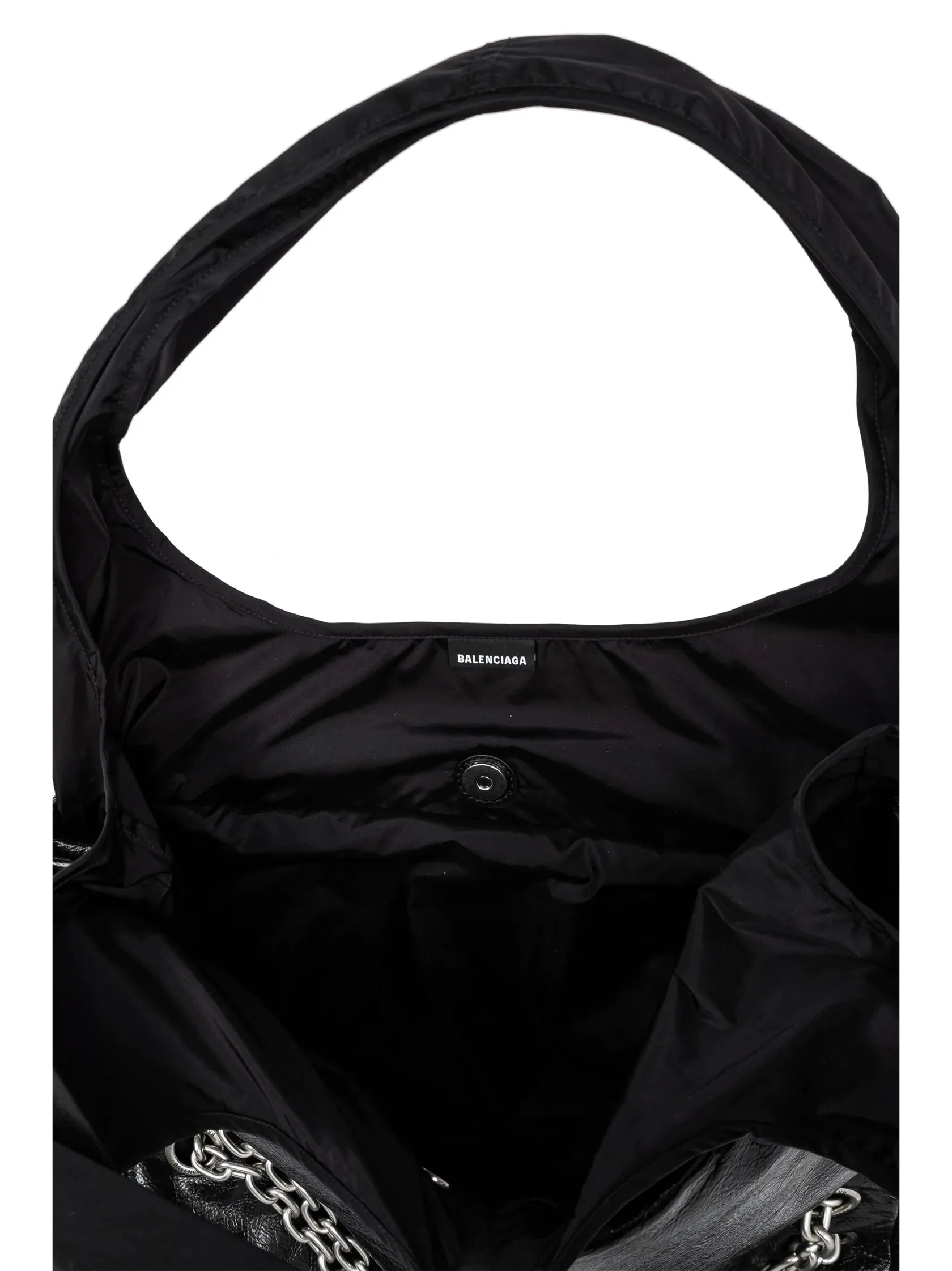 Balenciaga Large Monaco Tote Bag in Black Calf Leather with Chain Strap