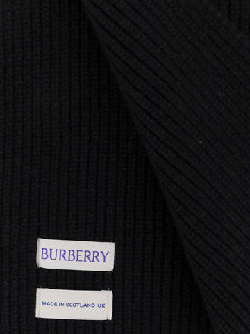 Burberry Embroidered Wool Scarf – Black