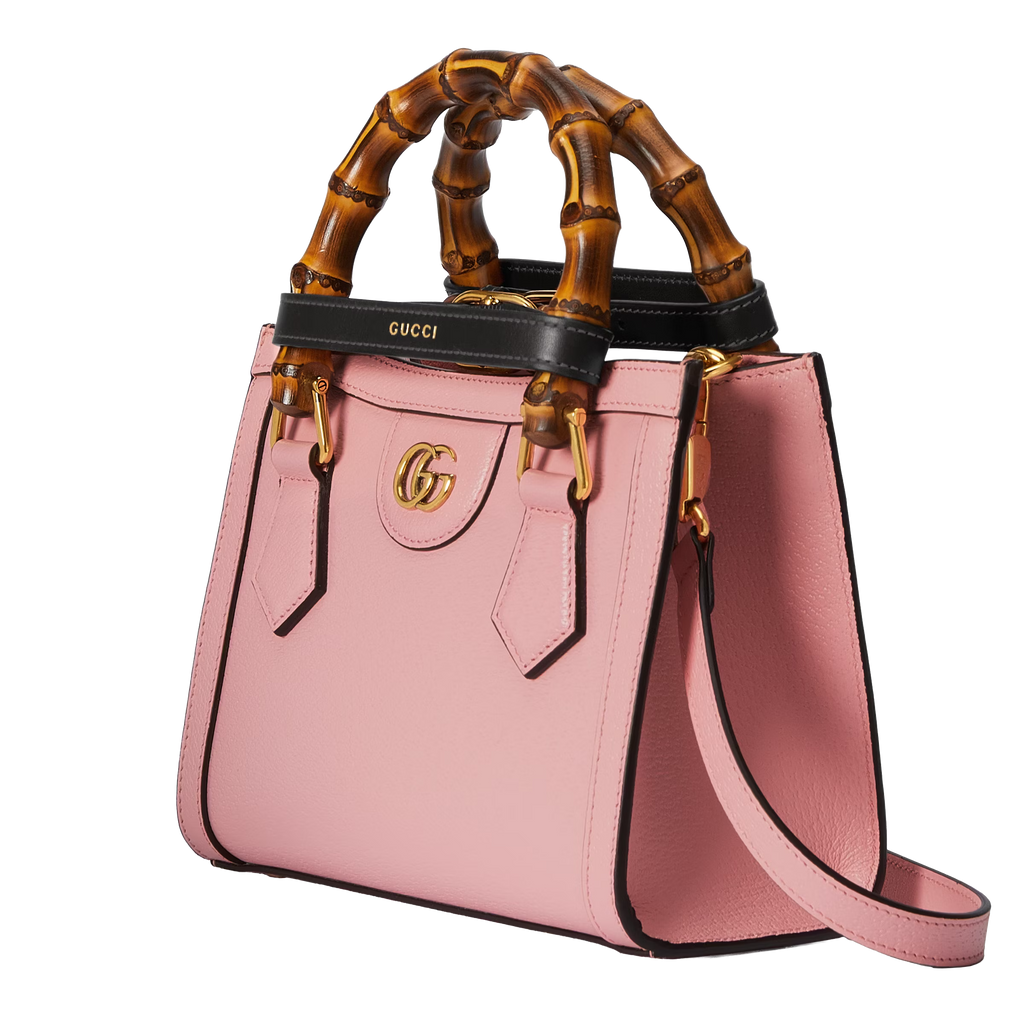 Gucci Diana Small Pink Leather Tote Bag with Bamboo Handles