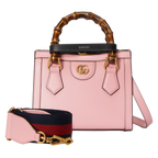 Gucci Diana Small Pink Leather Tote Bag with Bamboo Handles