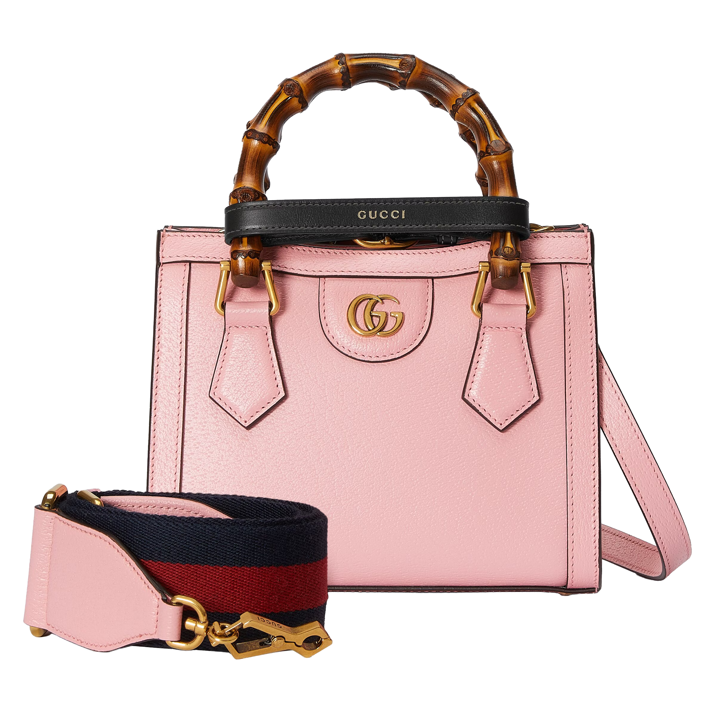 Gucci Diana Small Pink Leather Tote Bag with Bamboo Handles