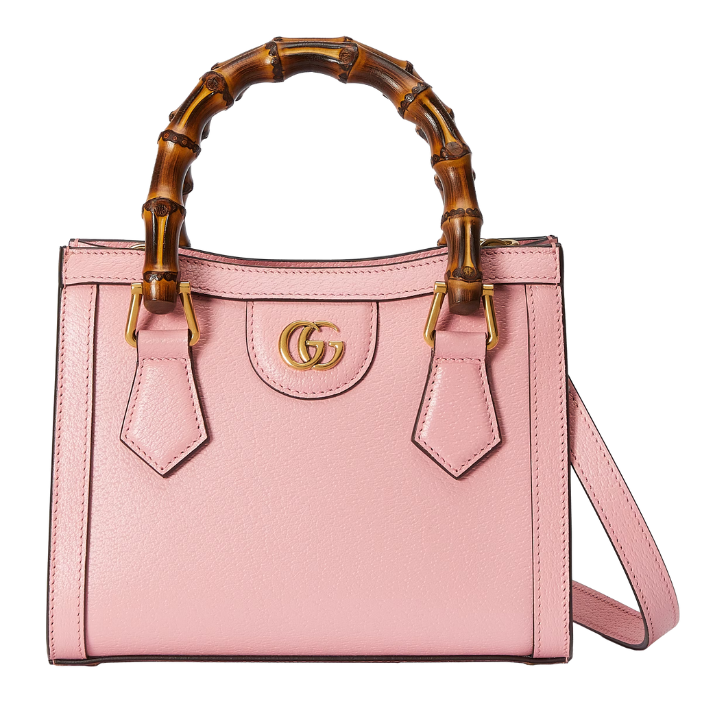 Gucci Diana Small Pink Leather Tote Bag with Bamboo Handles