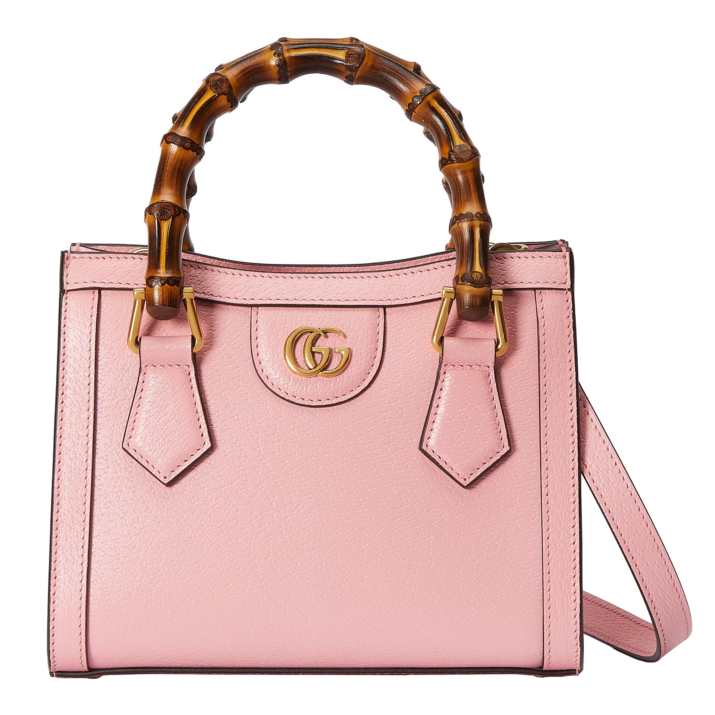Gucci Diana Small Pink Leather Tote Bag with Bamboo Handles