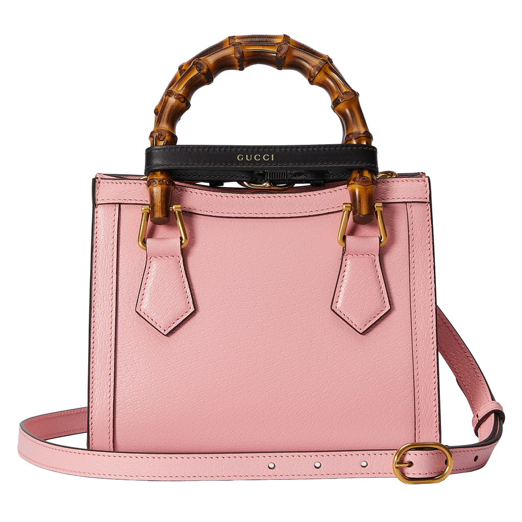 Gucci Diana Small Pink Leather Tote Bag with Bamboo Handles