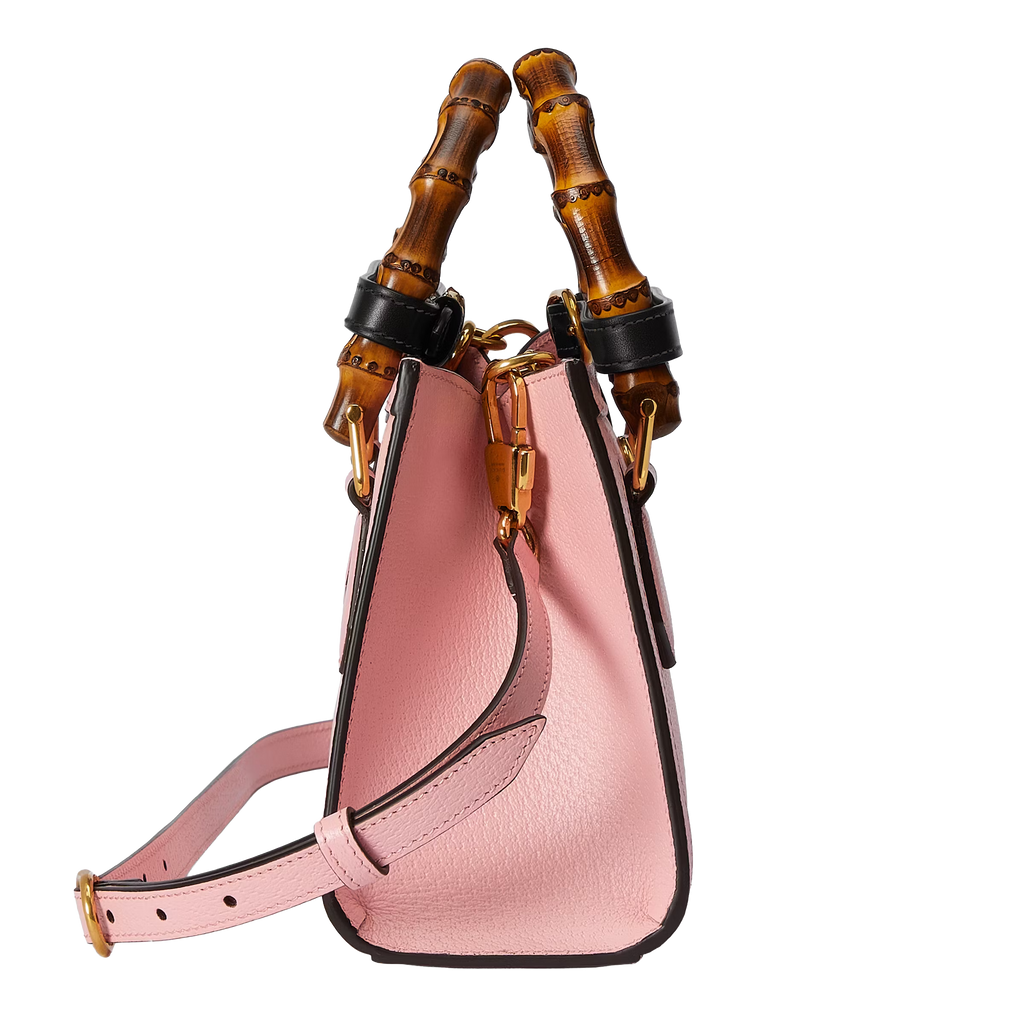 Gucci Diana Small Pink Leather Tote Bag with Bamboo Handles