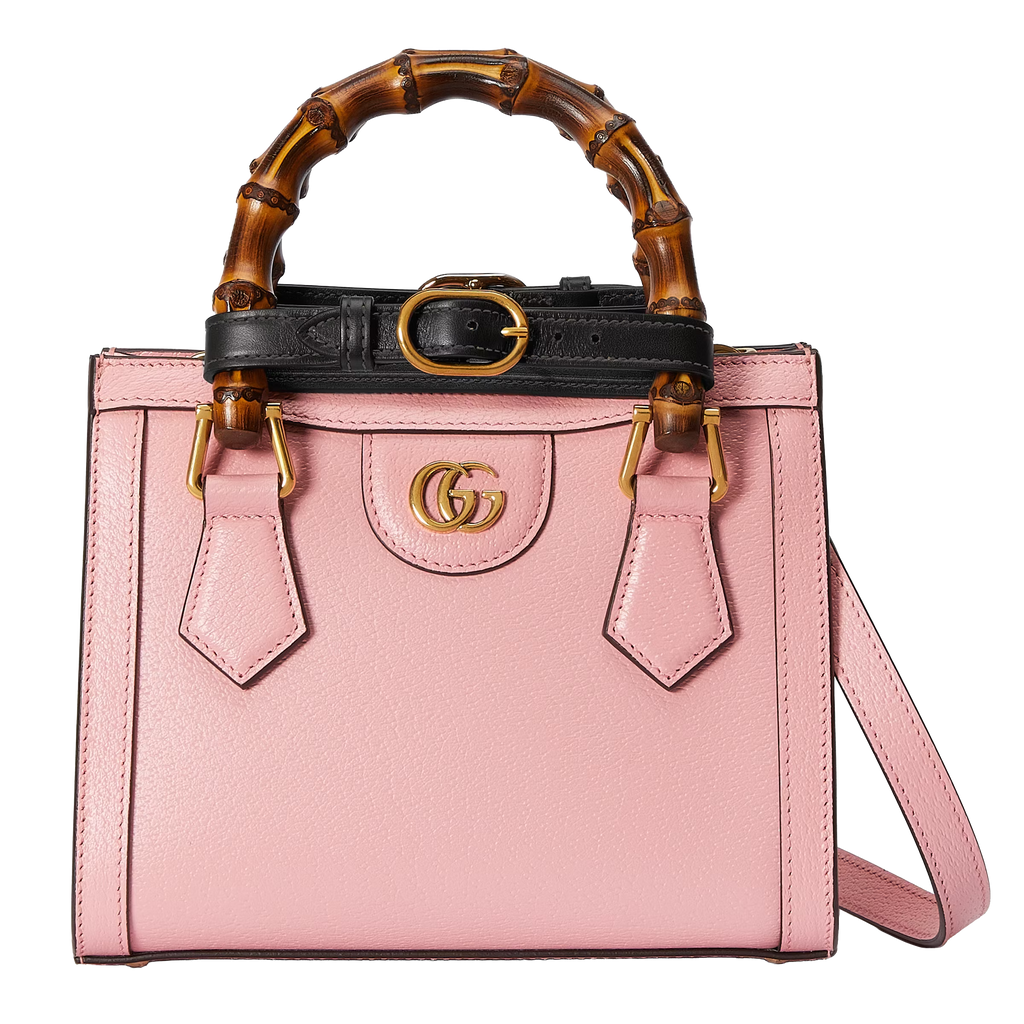 Gucci Diana Small Pink Leather Tote Bag with Bamboo Handles