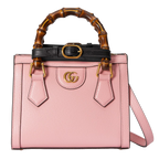 Gucci Diana Small Pink Leather Tote Bag with Bamboo Handles
