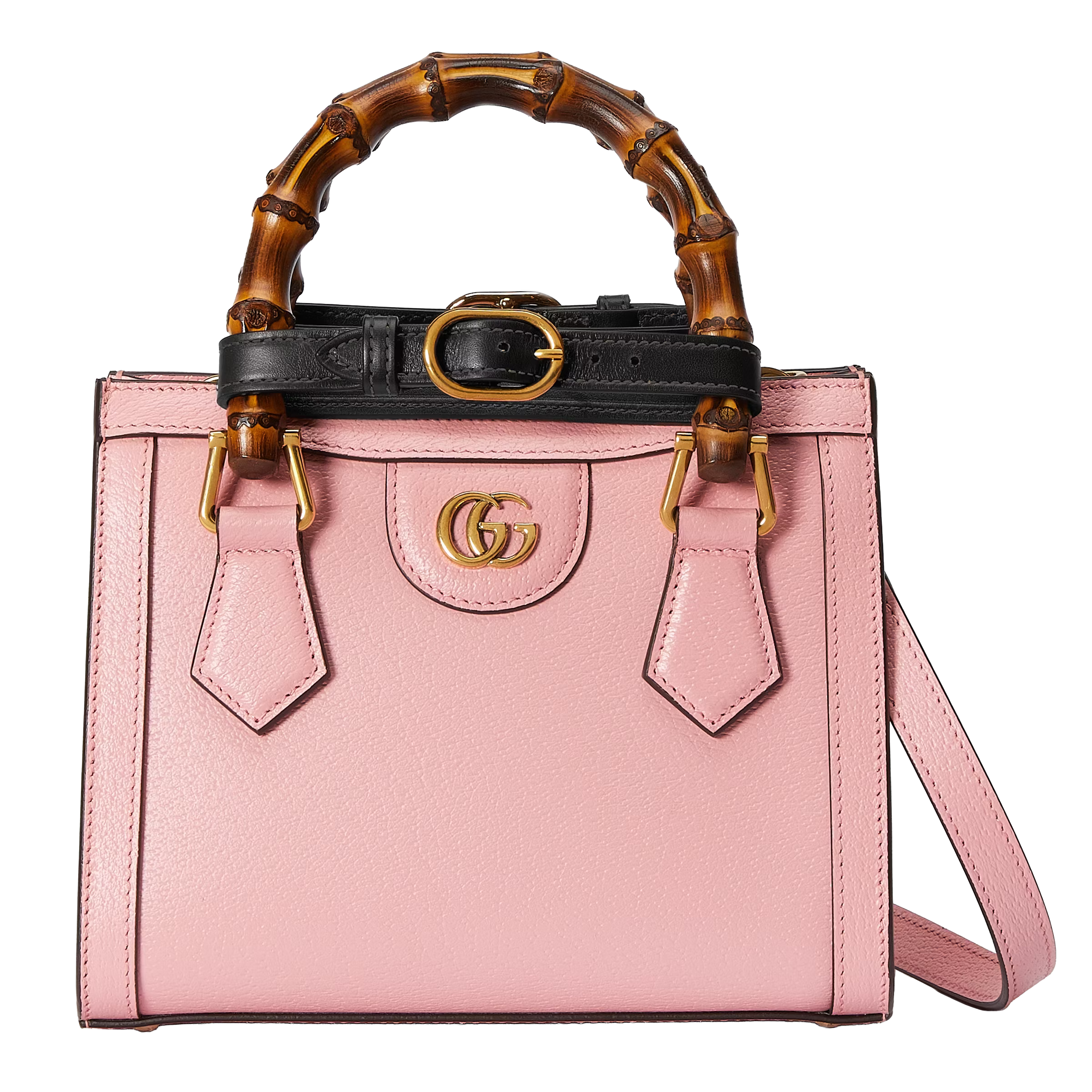 Gucci Diana Small Pink Leather Tote Bag with Bamboo Handles