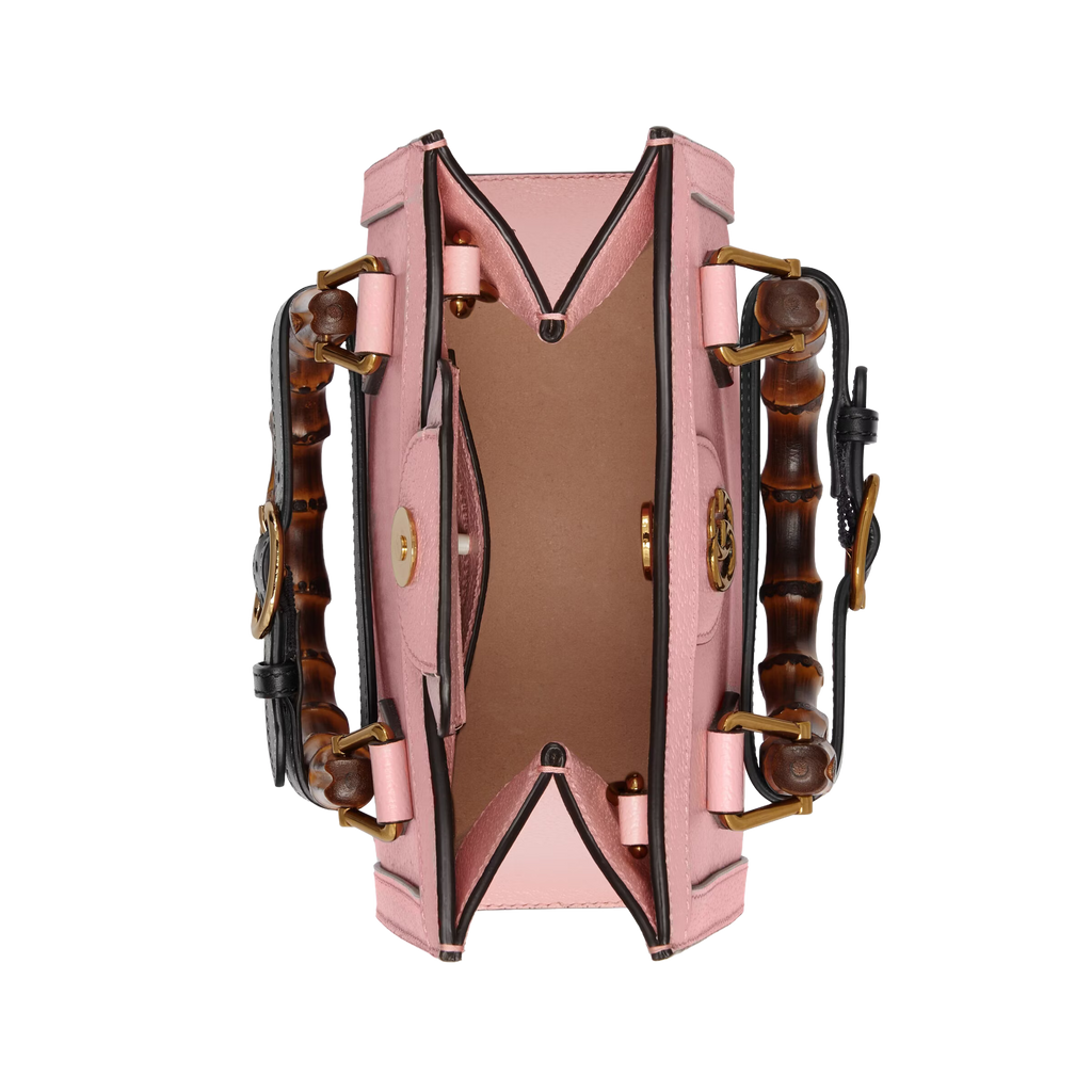 Gucci Diana Small Pink Leather Tote Bag with Bamboo Handles