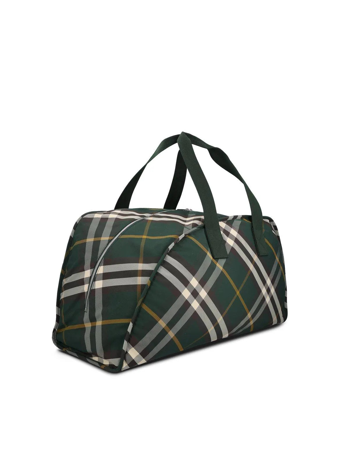 Burberry Large Shield Check-pattern Zipped Duffle Bag