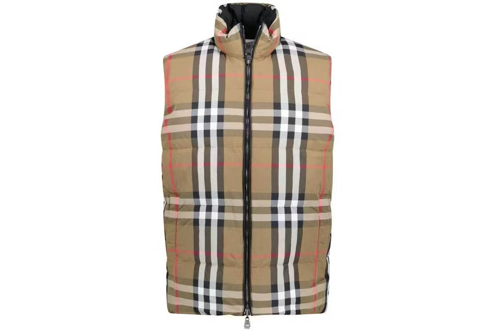 Burberry Reversible Puffer Gilet – House Check / Black