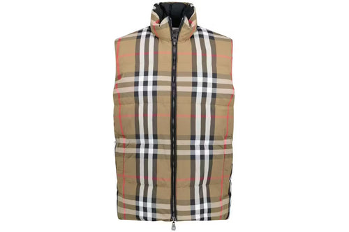 Burberry Reversible Puffer Gilet – House Check / Black