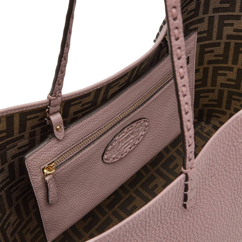 Fendi Medium Roll Rose Selleria shopper with 218 hand-sewn topstitches
