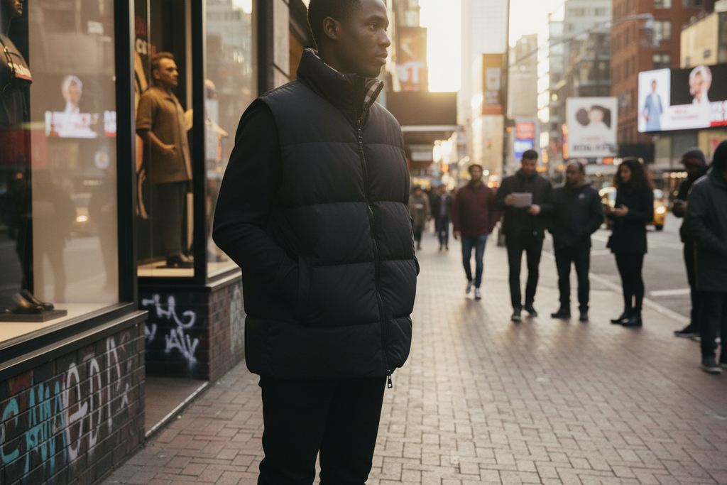 Burberry Reversible Puffer Gilet – House Check / Black