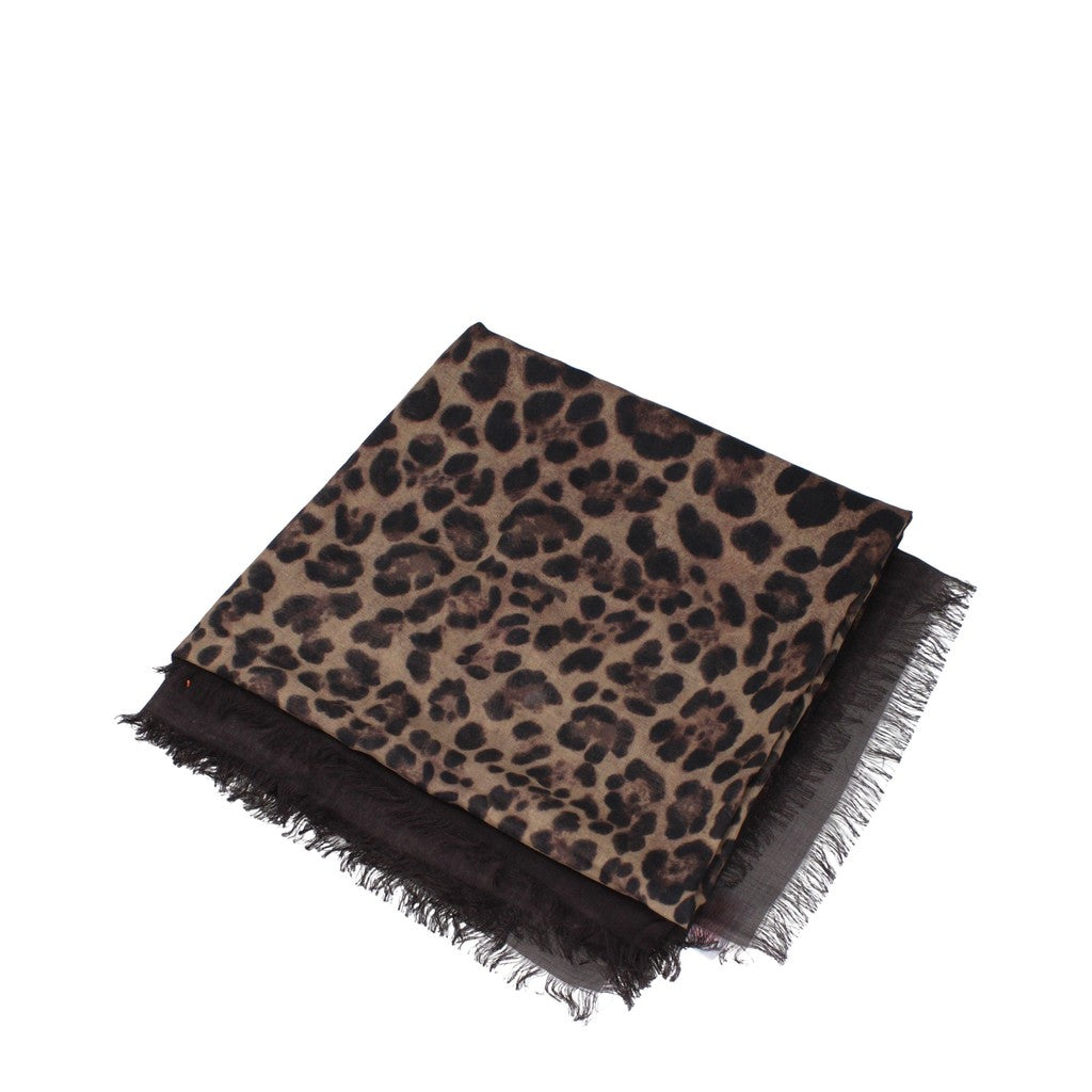 Valentino Garavani Marrone Cashmere and Silk Foulard