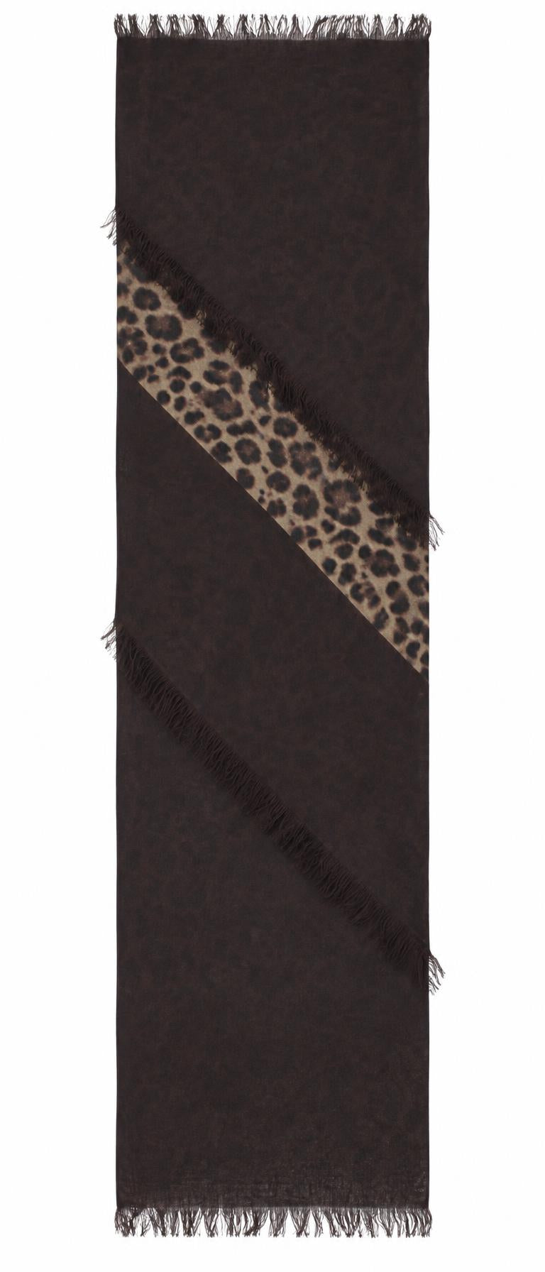 Valentino Garavani Marrone Cashmere and Silk Foulard