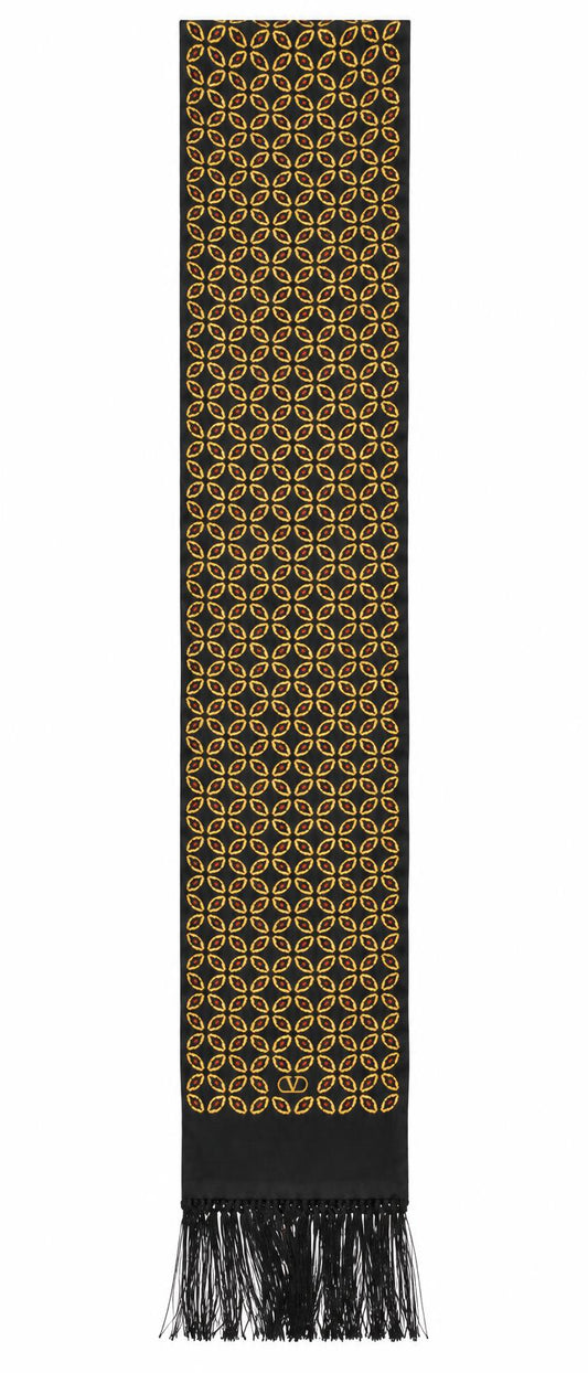Valentino Garavani Silk Foulard Nero Giallo