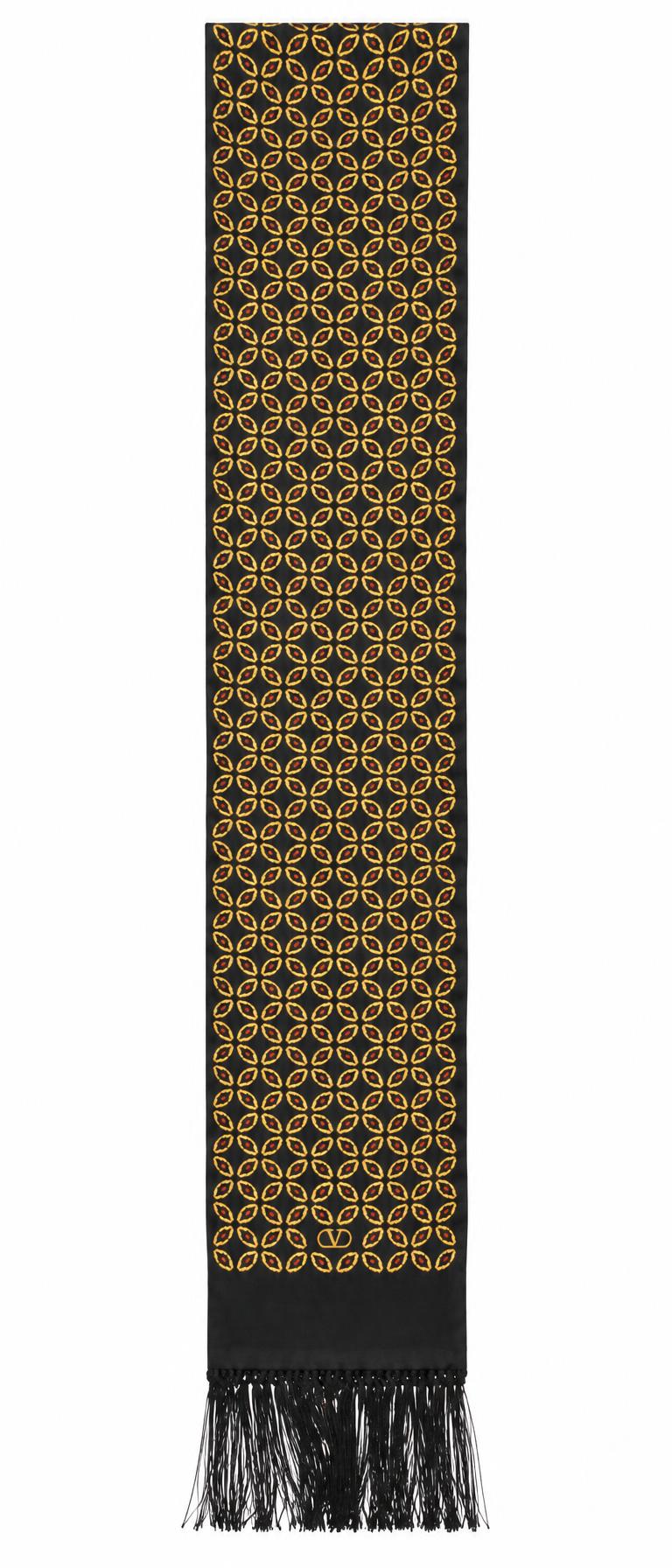 Valentino Garavani Silk Foulard Nero Giallo