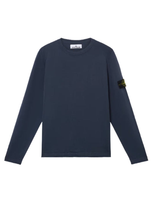 Stone Island Blue Cotton Blend Knitwear