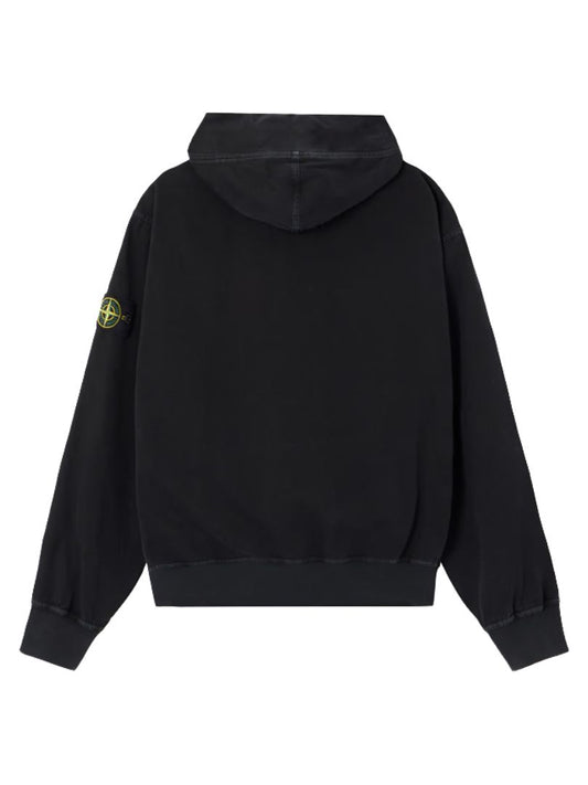 Stone Island Black Cotton Zip Hoodie