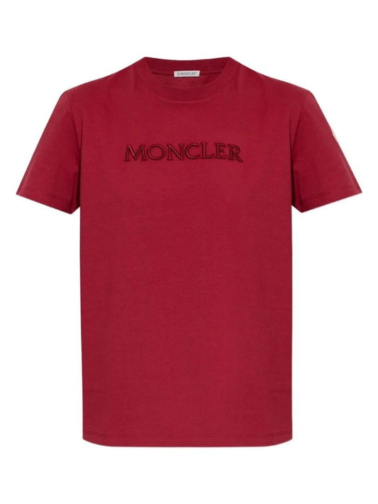 Moncler Dark Red Cotton T-Shirt