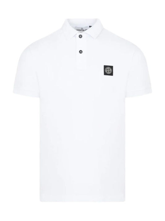 Stone Island White Cotton Polo Shirt