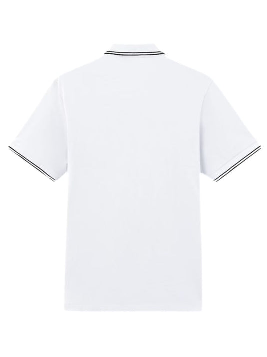 Stone Island White Stretch Cotton Polo Shirt