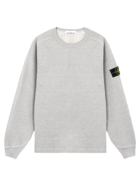 Stone Island Grey Melange Cotton Sweatshirt
