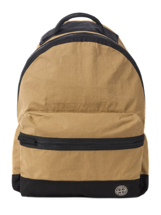 Stone Island Military Green Cotton Backpack