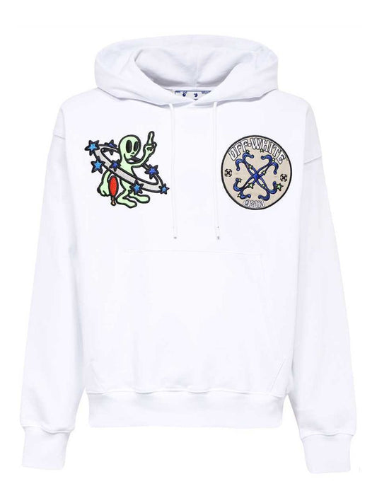 Off-White White and Blue Cotton Sweatshirt