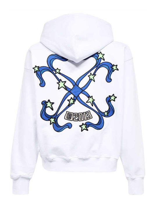 Off-White White and Blue Cotton Sweatshirt