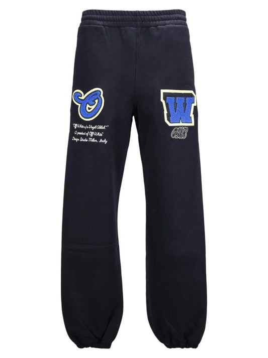 Off-White Cotton Jogging Pants – Black Blue