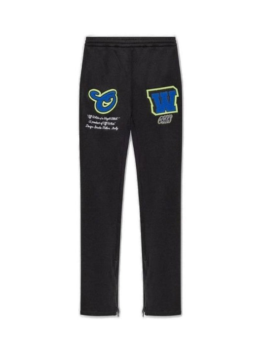 Off-White Black & Blue Cotton Blend Track Pants