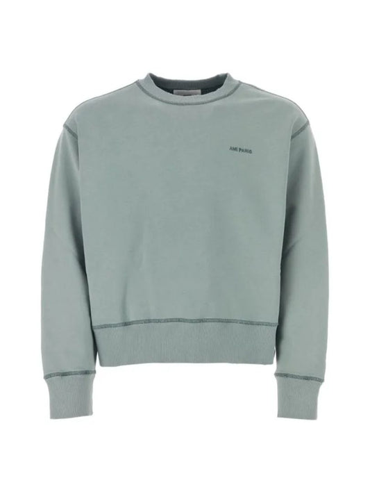AMI Aquamarine Cotton Sweatshirt